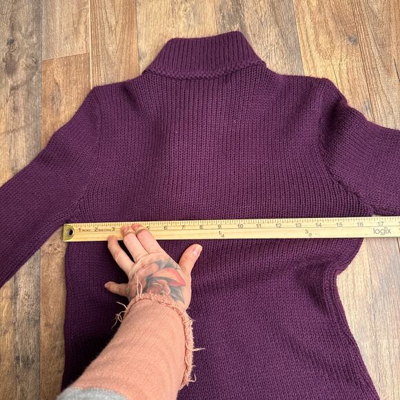 Vintage 90s Ralph Lauren‎ Coat Jacket Women's Medium Purple Knit Preppy 6516 - Picture 8 of 10